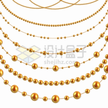 各种金色珍珠项链珠宝首饰png图片素材