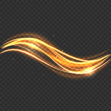 金黄色S形流动的动感光线效果图片免抠矢量图素材