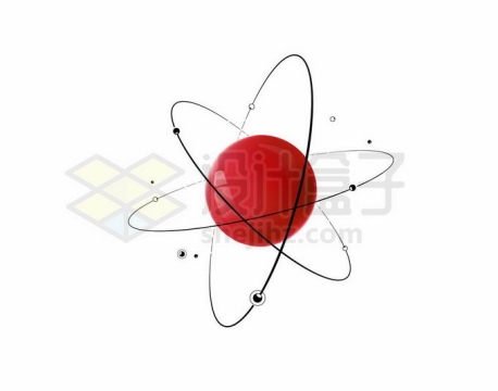 红色的原子核和外面的电子原子结构2976898矢量图片免抠素材