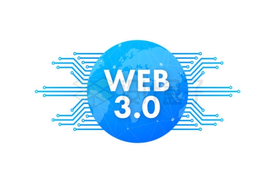 Web3.0下一代互联网技术蓝色地球电路插画7331467矢量图片免抠素材
