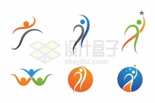 6款体育运动会运动员logo标志设计案例4871586矢量图片免抠素材