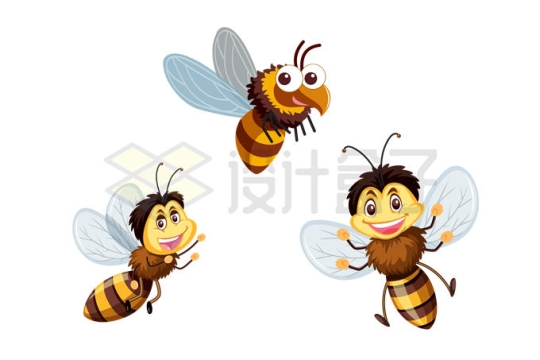 3只卡通小蜜蜂1853086矢量图片免抠素材