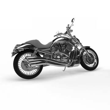 一辆不锈钢的运动摩托车重机车侧视图3945919免抠图片素材