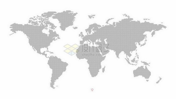黑色小圆点组成的世界地图图案png图片免抠矢量素材