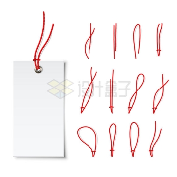 标签纸上的12款红绳2991428矢量图片免抠素材