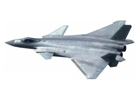 超酷金属质感歼20战斗机俯视图png免抠透明图片