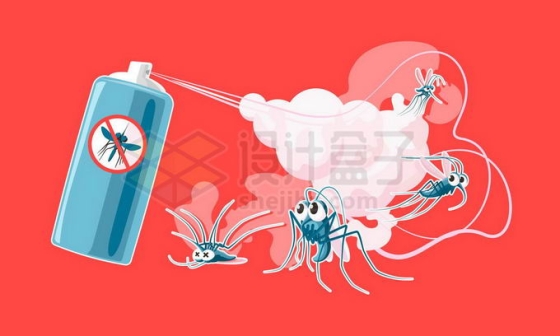 杀虫剂喷雾灭杀蚊子插画1714036矢量图片免抠素材免费下载
