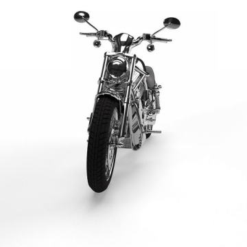 一辆不锈钢的运动摩托车重机车正面图9018703免抠图片素材
