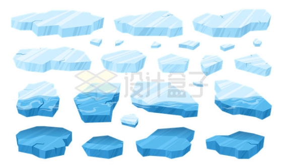 各种卡通风格的浮冰冰块5772784矢量图片免抠素材