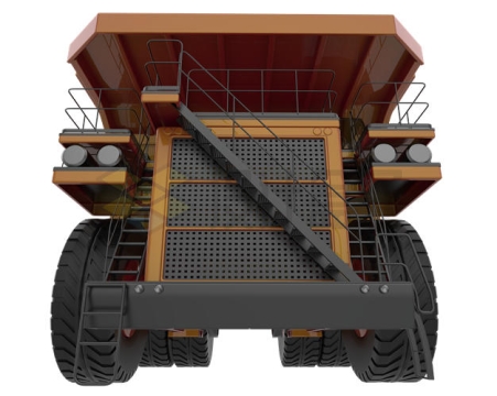 仰视视角重型翻斗矿车自卸卡车正面3D渲染模型9535682PSD免抠图片素材