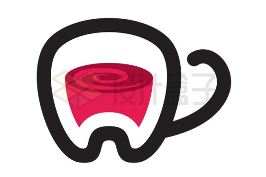 线条茶杯饮料logo设计方案9380653矢量图片免抠素材