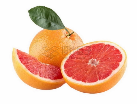 新鲜切开的美味红心柚子文旦柚png图片素材