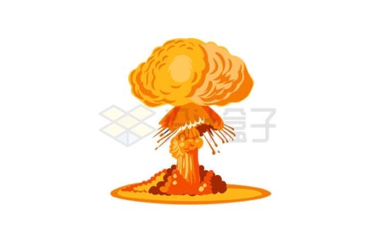 卡通风格原子弹爆炸产生的蘑菇云5193034矢量图片免抠素材