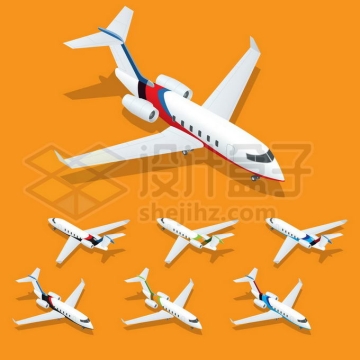 7架商务客机私人飞机小型客机7141052矢量图片免抠素材