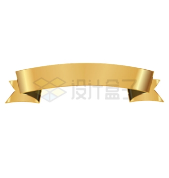 金色金属光泽的飘带标题框装饰6356673矢量图片免抠素材
