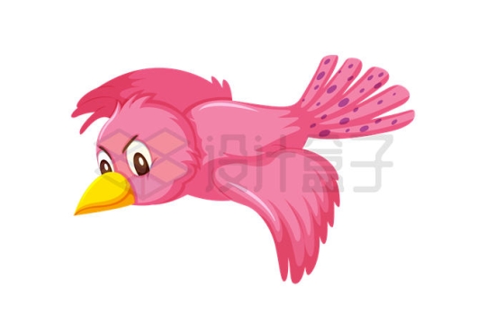 飞行中的粉色卡通小鸟4970423矢量图片免抠素材