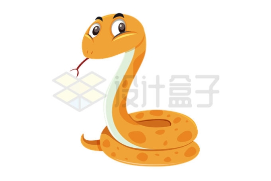 一只橙色的卡通蟒蛇6607157矢量图片免抠素材