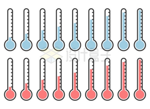 各种不同的冷热温度计图案6871362矢量图片免抠素材