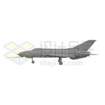 一架银灰色歼7战斗机3D模型4721550免抠图片素材