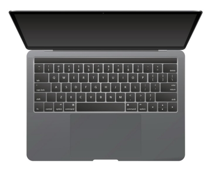 俯视视角的MacBook Air笔记本电脑图片免抠素材