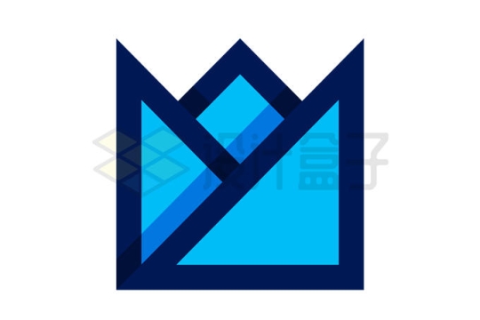 蓝色拼图风格logo设计方案8593354矢量图片免抠素材
