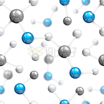 蓝色灰色小球组成的分子结构图装饰1198132矢量图片免抠素材