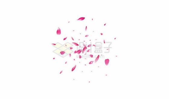 漫天飞舞的粉红色花瓣装饰1750751矢量图片免抠素材