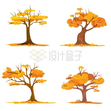 四款黄色的秋天大树8537079矢量图片免抠素材