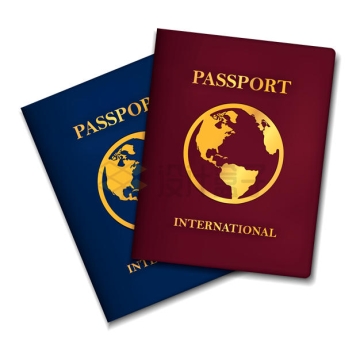 两款在一起的卡通护照7789547矢量图片免抠素材