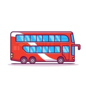 红色的卡通双层巴士旅游大巴车2594772矢量图片免抠素材
