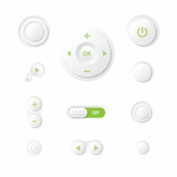  Play and adjust buttons on the aesthetically white green music player png picture matt free vector material