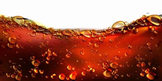 冒着水泡气泡的可口可乐或啤酒或苏打水等饮料液体效果png图片素材