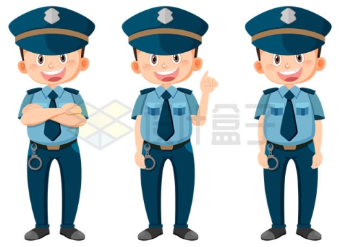 3款微笑的卡通警察6272560矢量图片免抠素材