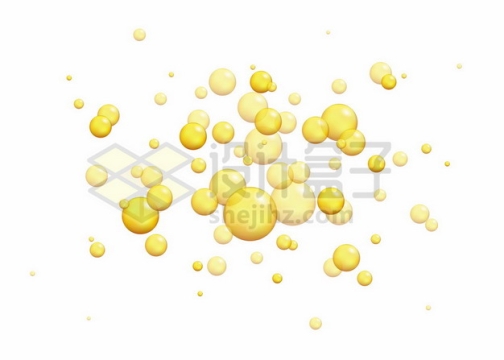 黄色油滴气泡水泡504210png图片素材