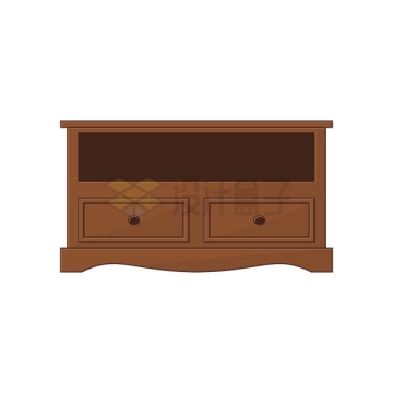 一款胡桃木色风格柜子床头柜3210806矢量图片免抠素材