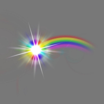 发光的七彩虹流星绚丽光线效果7441992免抠图片素材