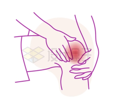 线条风格膝盖疼痛医疗插画1623335矢量图片免抠素材下载