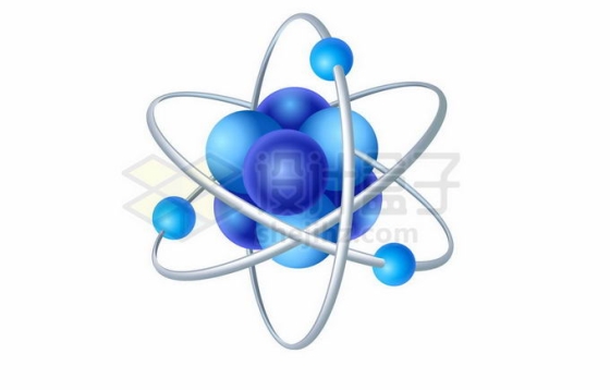 蓝色3D小球组成的原子结构5060757矢量图片免抠素材