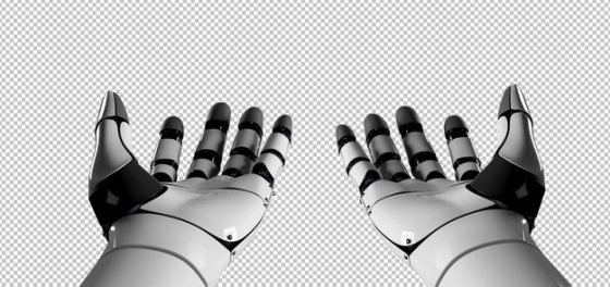 第一人称视角的机器人的双手机械手臂png免抠图片素材