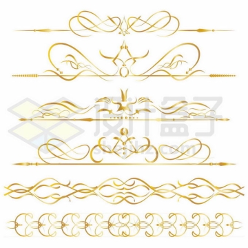  Various complicated golden retro pattern parting line decoration 4722426 vector picture free material