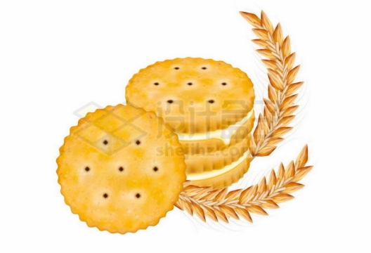 小麦麦穗主粮和夹心饼干美味零食7248426矢量图片免抠素材