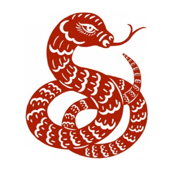 蛇年长蛇图案新年春节红色剪纸9385946免抠图片素材