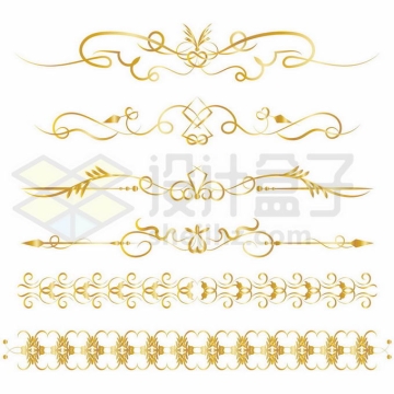  Various complicated golden retro pattern parting line decoration 2127417 vector picture free material