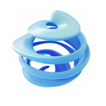 蓝色3D立体抽象扭曲的螺旋形状828533png图片素材