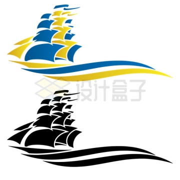 2款创意帆船logo设计方案7809786矢量图片免抠素材