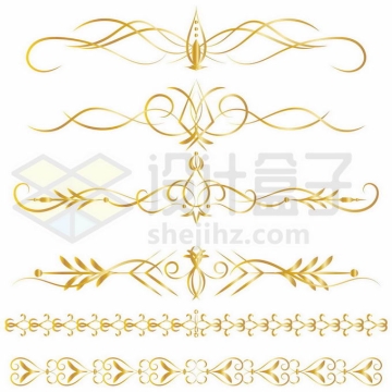  Various complicated golden retro pattern parting line decoration 4954029 vector picture free material