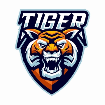 吼叫的老虎游戏公司logo设计png图片免抠矢量素材