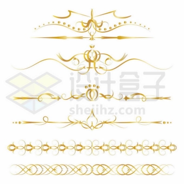  Various complicated golden retro pattern parting line decoration 1386799 vector picture free material