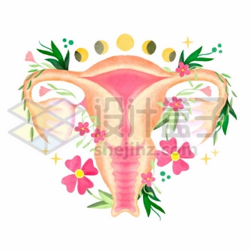 创意子宫和花朵象征了关爱女性健康268336png矢量图片素材