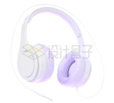 淡紫色头戴式耳机3D模型9036247PSD免抠图片素材